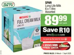 Spar Savemor SPAR Long Life Milk Assorted offer