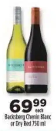 Diamond Discount Liquor Backsberg Chenin Blanc or Dry Red offer