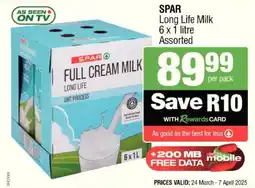 KwikSpar SPAR Long Life Milk Assorted offer