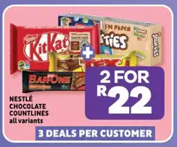 Usave Nestlé chocolate countlines all variants offer