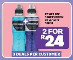 Usave Powerade sports drink all variants offer