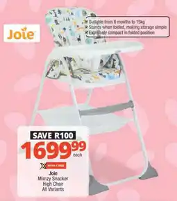 Checkers Joie Mimzy Snacker High Chair All Variants offer