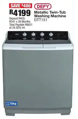 OK Furniture DEFY Metallic Twin-Tub Washing Machine offer