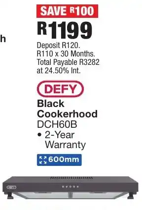 OK Furniture DEFY Black Cookerhood offer