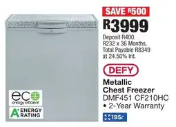 OK Furniture DEFY Metallic Chest Freezer offer