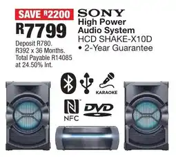 OK Furniture SONY High Power Audio System offer