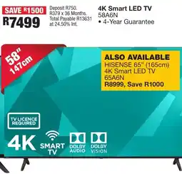 OK Furniture Hisense 4K Smart LED TV offer