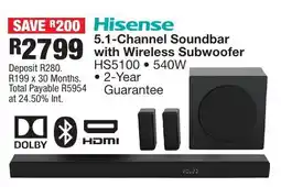 OK Furniture Hisense 5.1-Channel Soundbar with Wireless Subwoofer offer