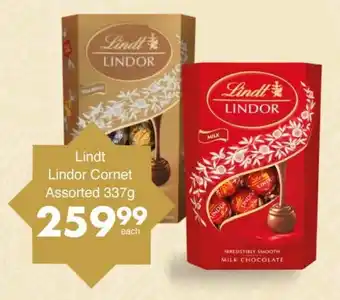 Save Lindt Lindor Cornet Assorted offer