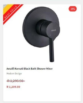 Amalfi Komati Black Bath Shower Mixer