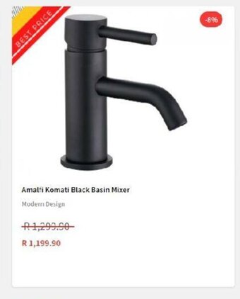 CTM Amalfi Komati Black Basin Mixer offer