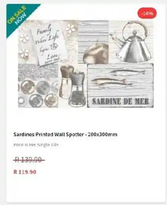 Sardines Printed Wall Spotter - 200 x 300mm