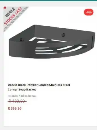 Doccia Black Powder Coated Stainless Steel Corner Soap Basket