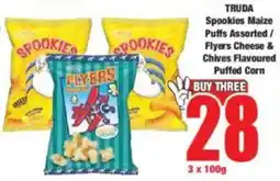Boxer TRUDA Spookies Maize Puffs Assorted/ Flyers Cheese & Chives Flavoured Puffed Corn offer