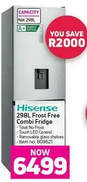 Game Hisense 298L Frost Free Combi Fridge offer