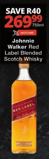 Checkers Johnnie Walker Red Label Blended Scotch Whisky offer