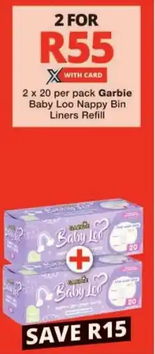 Checkers Garbie Baby Loo Nappy Bin Liners Refill offer