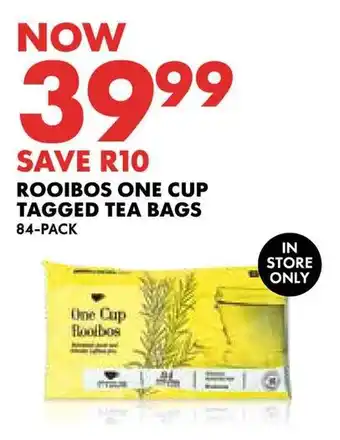 Woolworths Rooibos one cup tagged tea bags offer