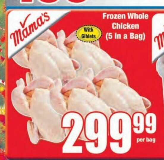 Frozen Whole Chicken (5 in a Bag) offer at Boxer