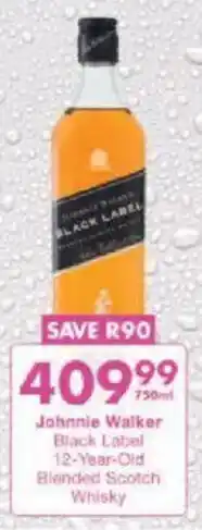 President Liquor Johnnie Walker Black Label 12-Year-Old Blended Scotch Whisky offer