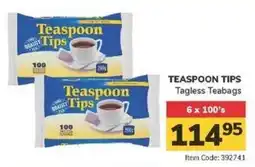 TEASPOON TIPS Tagless Teabags