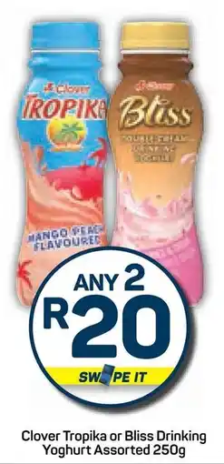 Pick n Pay Hypermarket Clover Tropika or Bliss Drinking Yoghurt Assorted offer