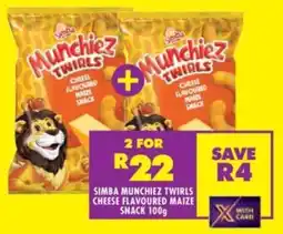 Shoprite Simba munchiez twirls cheese flavoured maize snack offer