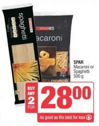 Spar SPAR Macaroni or Spaghetti offer
