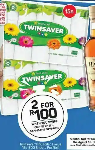 Pick n Pay Hypermarket Twinsaver toilet rolls 2 offer