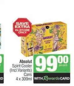 Spar Tops ABSOLUT Spirit Cooler offer