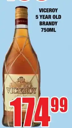 Boxer VICEROY 5 Year Old Brandy 750ml offer