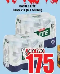 Boxer CASTLE LITE CANS 2 X (6 X 500ML) offer