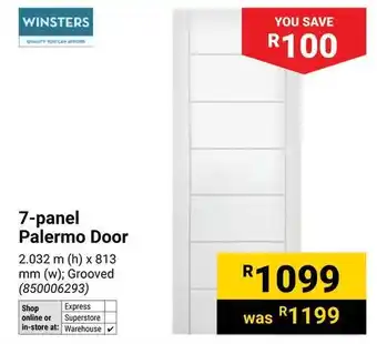 Builders Warehouse WINSTERS 7-panel Palermo Door offer