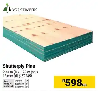 Builders Warehouse YORK TIMBERS Shutterply Pine offer