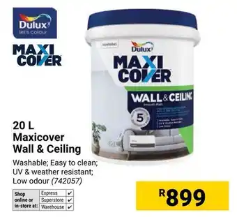Builders Warehouse Dulux Maxicover Wall & Ceiling offer