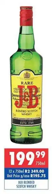 Ultra Liquors J&B blended scotch whisky offer