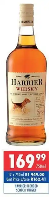 Ultra Liquors Harrier blended scotch whisky offer