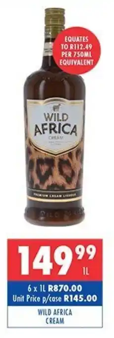 Ultra Liquors Wild africa cream offer