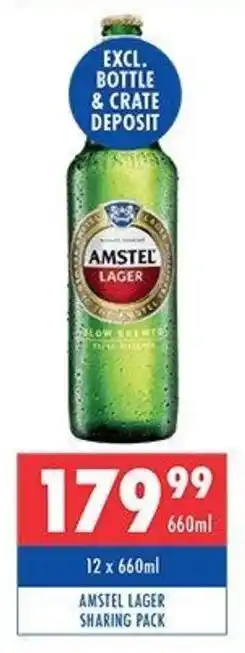 Ultra Liquors Amstel lager sharing pack offer