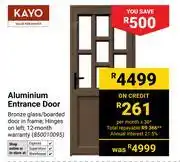 Builders Warehouse kayo Aluminium Entrance Door offer