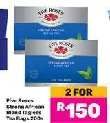 Game Five Roses Strong African Blend Tagless Teabags-For 2 x 200s offer