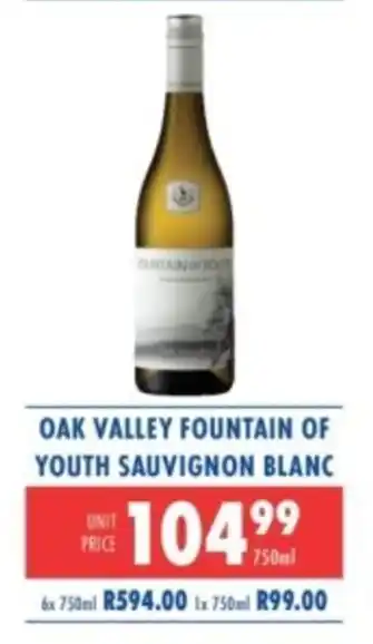 Ultra Liquors Oak valley fountain of youth sauvignon blanc offer