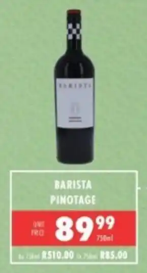 Ultra Liquors Barista pinotage offer