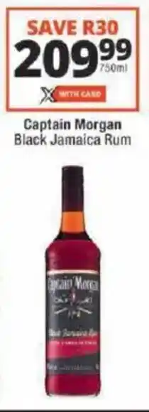 Checkers Captain Morgan Black Jamaica Rum offer