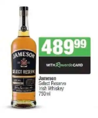 Spar Tops Jameson Select Reserve Irish Whiskey offer