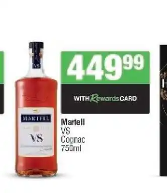 Spar Tops Martell VS Cognac offer