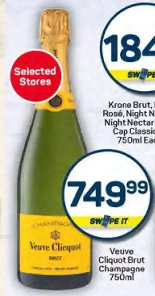Pick n Pay Veuve Clicquot Brut Champagne 750ml offer