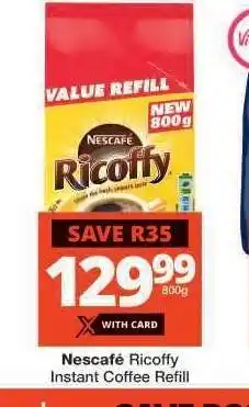 Checkers NESCAFÉ RICOFFY INSTANT COFFEE REFILL offer