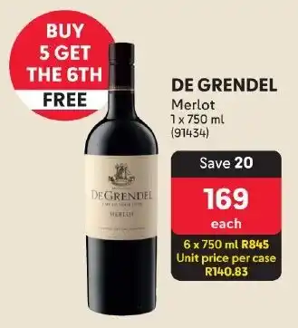 Makro’s liquor DE GRENDEL Merlot offer