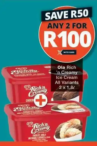 Checkers OLA Rich 'n Creamy Ice Cream offer